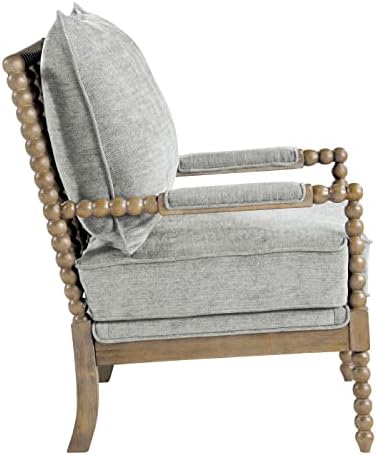 OSP Home Furnishings Fletcher Spindle Accent Chair with Rustic Brown Finish, ...