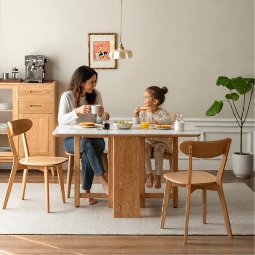 100% Solid Oak Dining Chairs Set of 4, Mid-Century Modern Dining Room Chairs,...