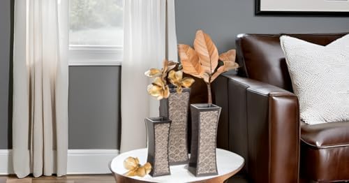 Creative Scents Dublin Brown Vases for Decor Centerpieces - Set of 3 Flower V...