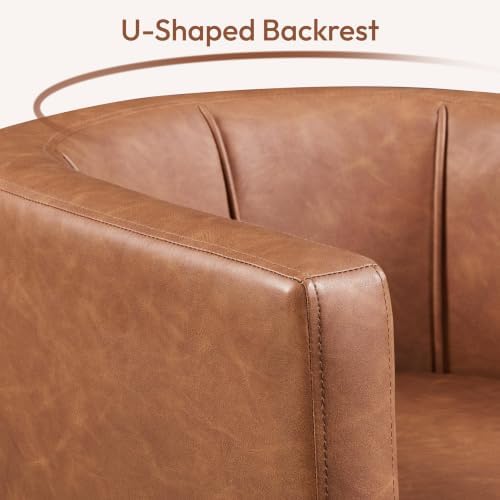 Yaheetech Barrel Accent Chairs Set of 2, Modern Armchairs, Brown