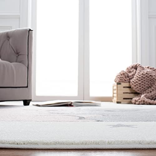 SAFAVIEH Carousel Kids Collection Area Rug - 5'3" Square, Ivory &...