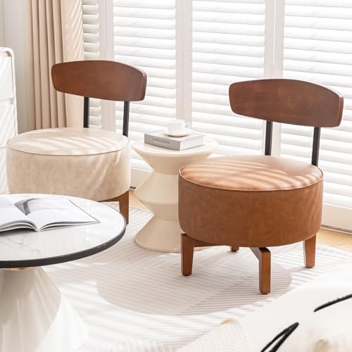 Swivel Accent Chair Living Room Vanity Chair with Back, Sand Gray