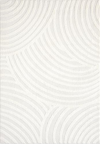 Abani Nomad Cream Tone-on-Tone Area Rug 6' x 9' for Living Room, Bedr...