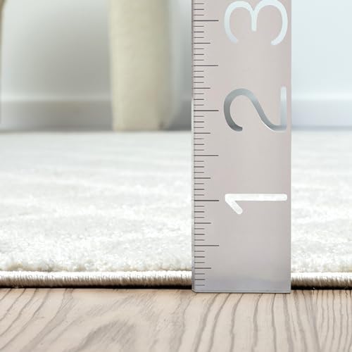 Abani Cozy Cream Area Rug for Living Room, Bedroom - Geometric Diamond Patter...