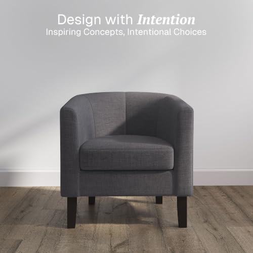 BELLEZE Living Room Chair, Linen Round Accent Barrel Chair, Club Tub Sofa Cha...