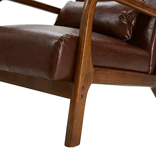 Glitzhome 30.75 "H Mid Century Coffee Accent Armchair, Single Reading Ar...