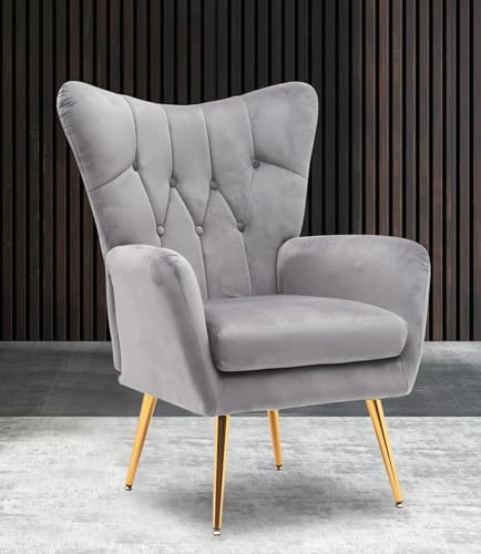 Container Furniture Direct Modern Chic Mid-Century Velvet Accent Armchair for...