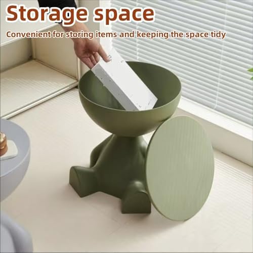 Creative Side Table, Bedside Table with Storage, Round End Table, Balcony Tab...