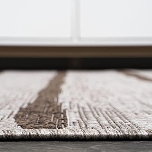 JONATHAN Y Berber Stripe Indoor Outdoor Area Rug 8X10 Beige/Brown, Colonia fo...