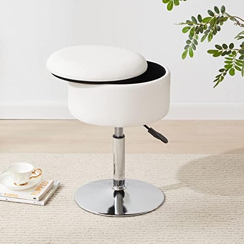 Adjustable Vanity Stool with Storage Swivel Vanity Chair Makeup
