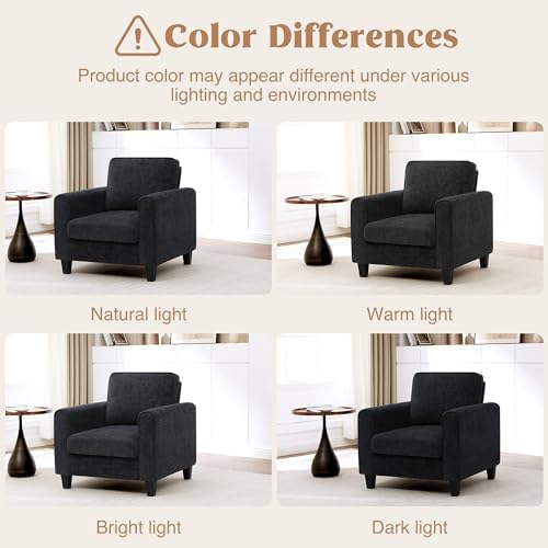 Accent Chair for Living Room, Mid Century Modern Upholstered Living Room Chai...