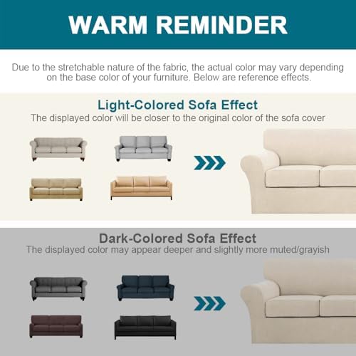Turquoize 4 Piece Couch Cover Sofa Covers for 3 Cushion Couch Sofa Slipcovers...