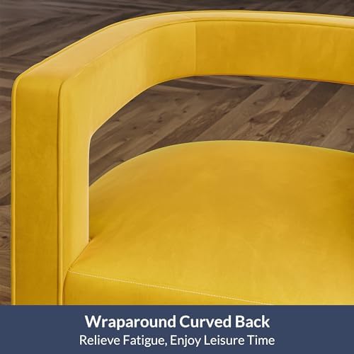 BELLEZE Swivel Barrel Accent Chair, Modern Upholstered Arm Comfy Velvet Curve...
