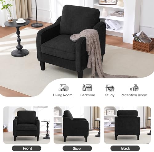 Accent Chair for Living Room, Mid Century Modern Reading Chair for Bedroom, U...