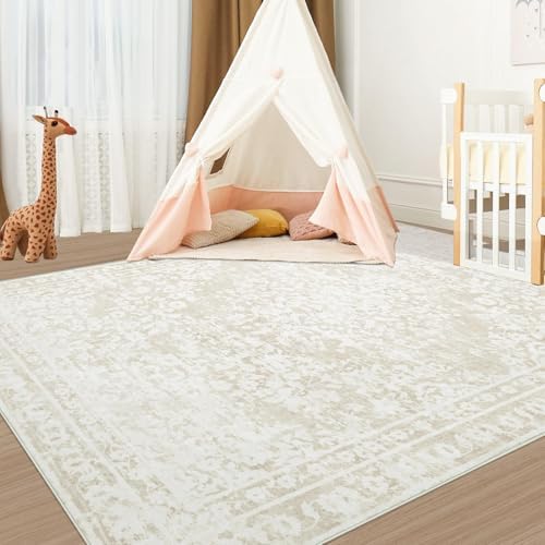 Aoyaomi Vintage Living Room Area Rug - 5x7 Large Machine Washable Boho Area R...