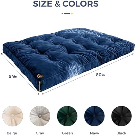 MAXYOYO 6" Futon Mattress Full Size, Tufted Futon Bed (Frame Not Included)