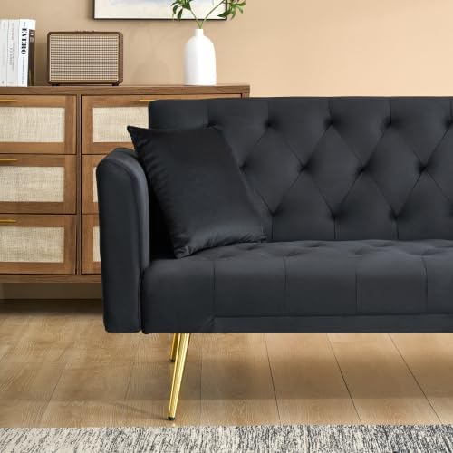Majnesvon 71" Convertible Folding Sleeper Sofa Couch,Modern Velvet Loves...
