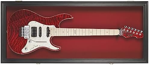 DisplayGifts 42" Electric Guitar Display Case Cabinet Shadow Box with Gu...