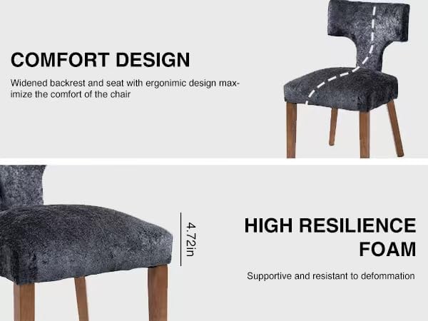 Soft Padded Dining Chairs Set of 4, Modern Farmhouse Upholstered Chairs with ...