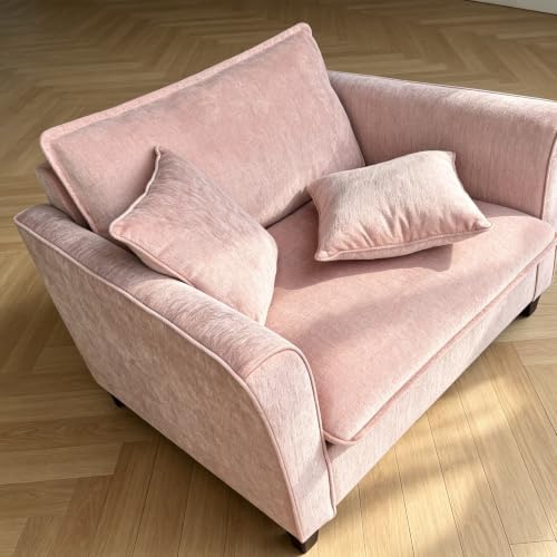 ERYE 46.9" Chenille Upholstered Accent Chair Wide Seat for Living Room B...