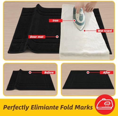 JSEI Door Mat for Entrance 32"x48", Dirt Trapper Doormat, Black