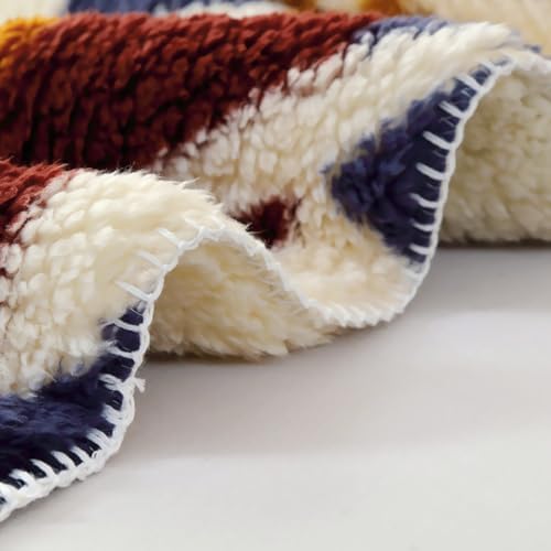 UKELER Boho Sherpa Fleece Blanket 80'' ร 90'', Ultra Soft Azt...