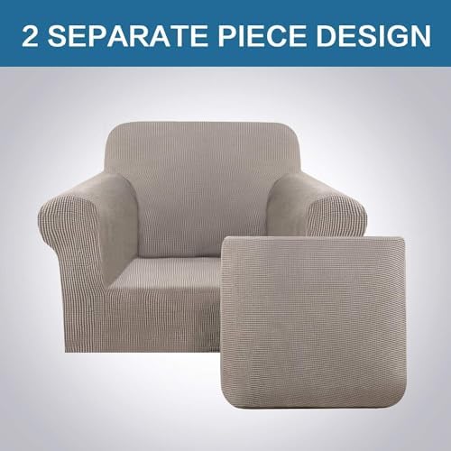 H.VERSAILTEX Stretch Large Armchair Cover 2 Piece Arm Chair Covers for Living...