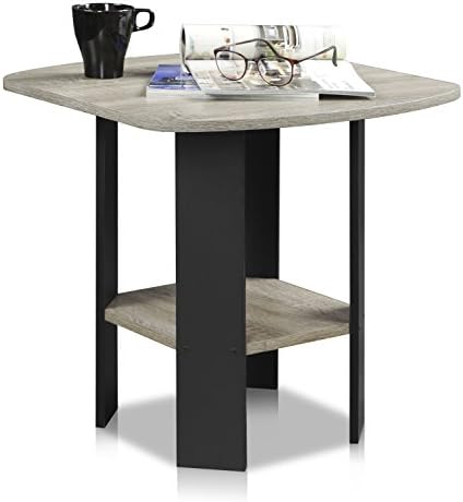 Furinno SIMPLE DESIGN Set of 2 Side Table, 2-Tier End Table, French Oak
