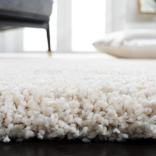 SAFAVIEH Milan Shag Collection Runner Rug - 2' x 6', Ivory, Solid Des...