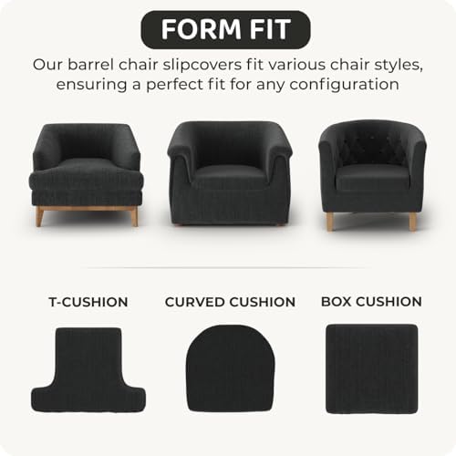 PAULATO BY GA.I.CO. Stretch Barrel Armchair Slipcover 1-Piece – Bi-Elastic Cl...
