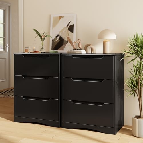 Gizoon 3 Drawers Chest, Bedroom Drawer Dresser with Large Storage Capacity