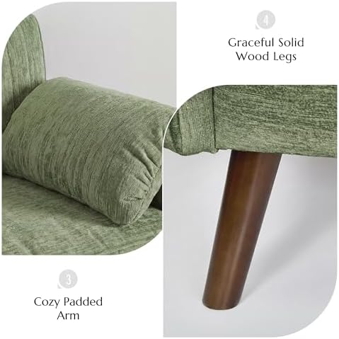 Modern Oversized Accent Reading Chair for Living Room, 43", Chenille, Green