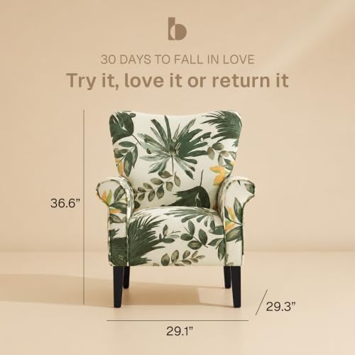 BELLEZE Modern Accent Chair, High Back Armchair, Upholstered Wingback Side Ch...