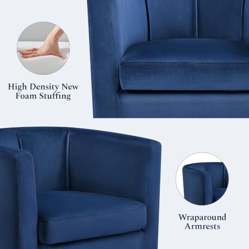 Yaheetech Barrel Accent Chairs Set of 2, Modern Armchairs, Blue