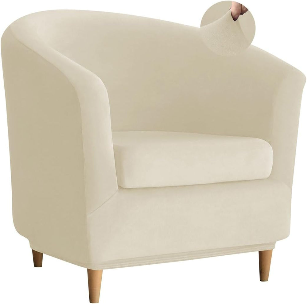 Velvet Club Chair Slipcover 2 Piece Swivel Barrel Chair Covers Slipcover Tub ...