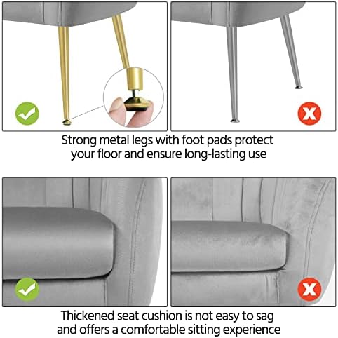 Yaheetech Barrel Accent Chair, Modern Cozy Vanity Chair, Gray