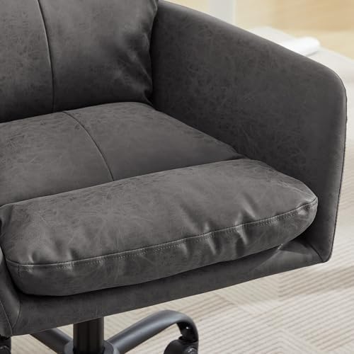 YITAI Adjustable Home Office Desk Chair with Comfy Square Mid-Back, Faux Leat...