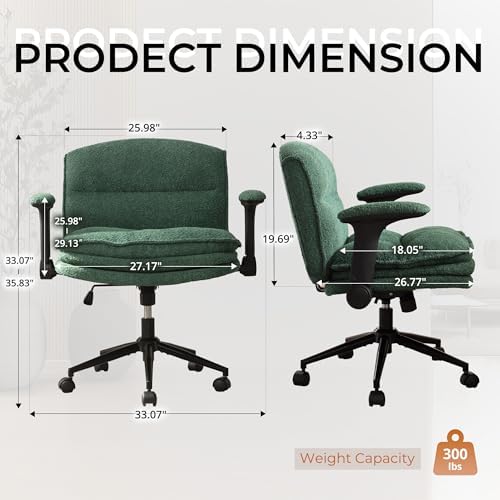 Dowinx Criss Cross Chair with Adjustable Flip-up Arms and Wheels, Comfort Erg...