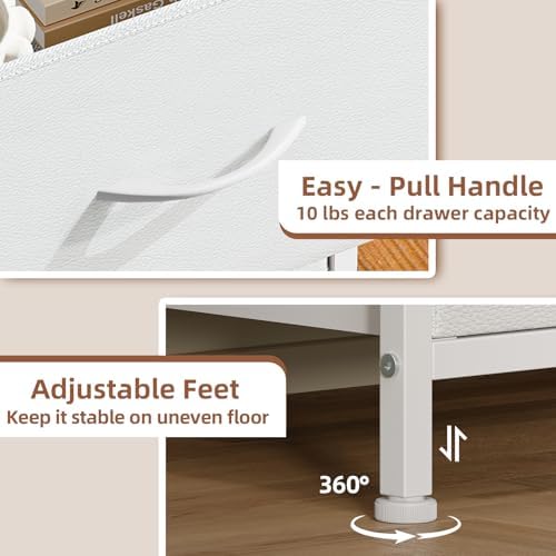 Somdot Tall Dresser for Bedroom, 6 Drawer Storage Cabinet, White