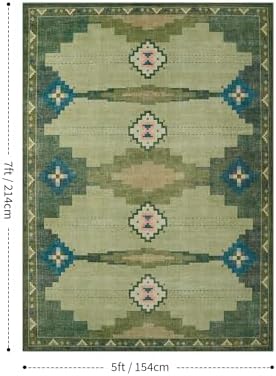 YIHOUSE 5’x7’ Washable Green Mid Century Modern Area Rug for Living Room