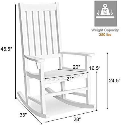 GIANTEX Rocking Chair Acacia Wood Frame Outdoor& Indoor for Garden, Lawn,...