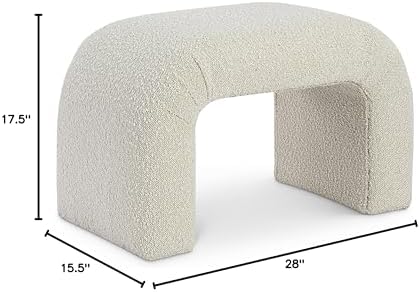Meridian Furniture 169Cream Niagara Collection Modern | Contemporary Boucle F...