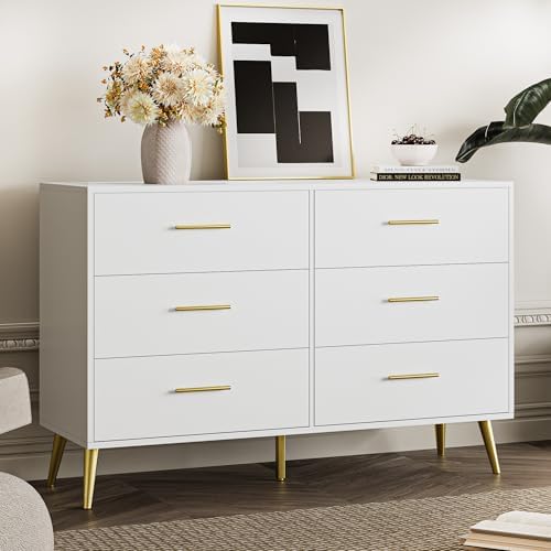 MAISONARIA 6 Drawer Dresser, White