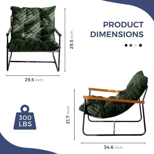 MAXYOYO Modern Accent Chair, Comfy Living Room Chair with Metal Frame