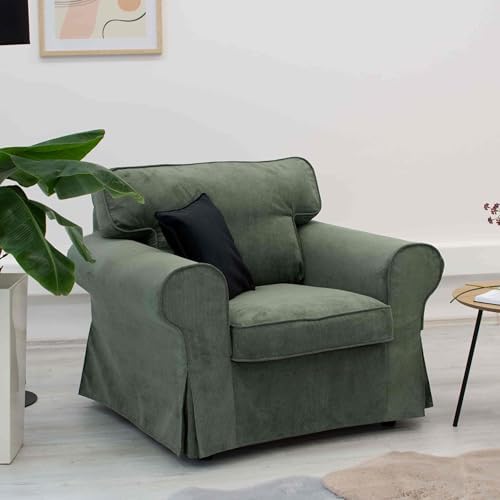 MASTERS OF COVERS Corduroy Ektorp Armchair Cover for The IKEA Ektorp Chair Sl...