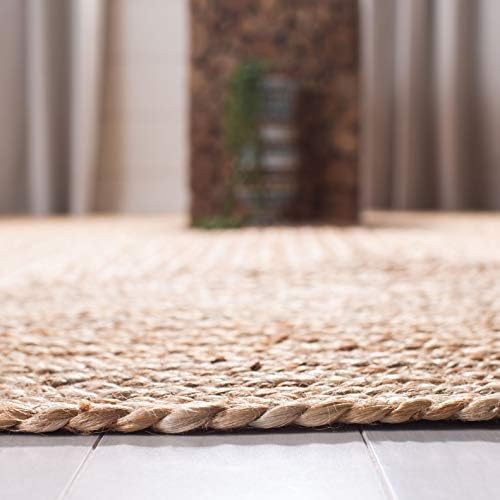 SAFAVIEH Area Rug 6x9 - Cape Cod Collection - Natural Brown, Handmade Braided...