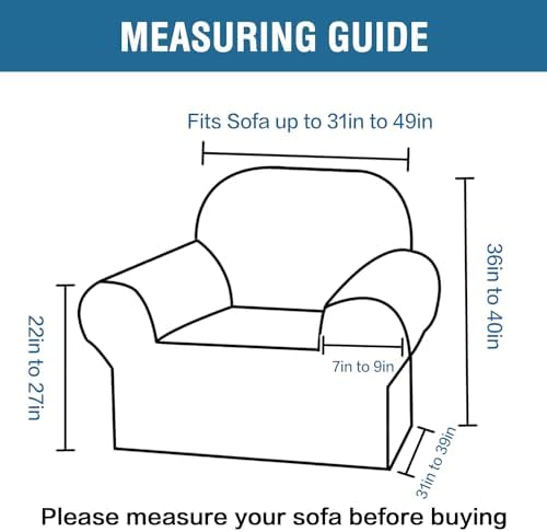 H.VERSAILTEX Stretch Velvet Armchair Cover Couch Covers 1 Cushion Chair Slipc...