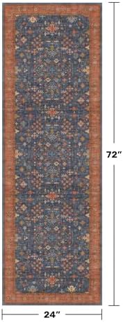 Hazo Haus Navy Blue Runner Rug 2x6 for Kitchen, Hallway, Mudroom, Laundry Roo...
