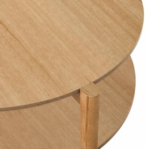 Furniture of America Hoska Modern 34.4-inch Round Coffee Table, Natural