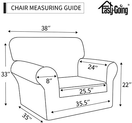 Easy-Going 2 Pieces Stretch Sofa Slipcover for Armchair Washable